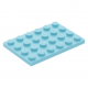 LEGO lapos elem 4x6, közép azúrkék (3032)